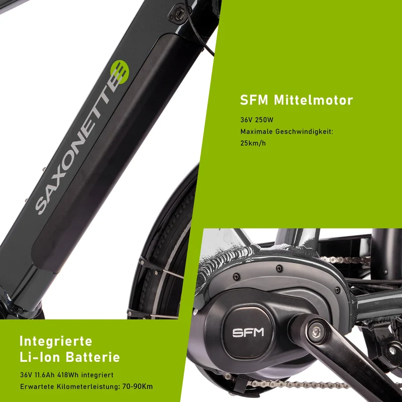 SAXONETTE E-Bike Deluxe Sport Wave, Mittelmotor (Gebraucht)