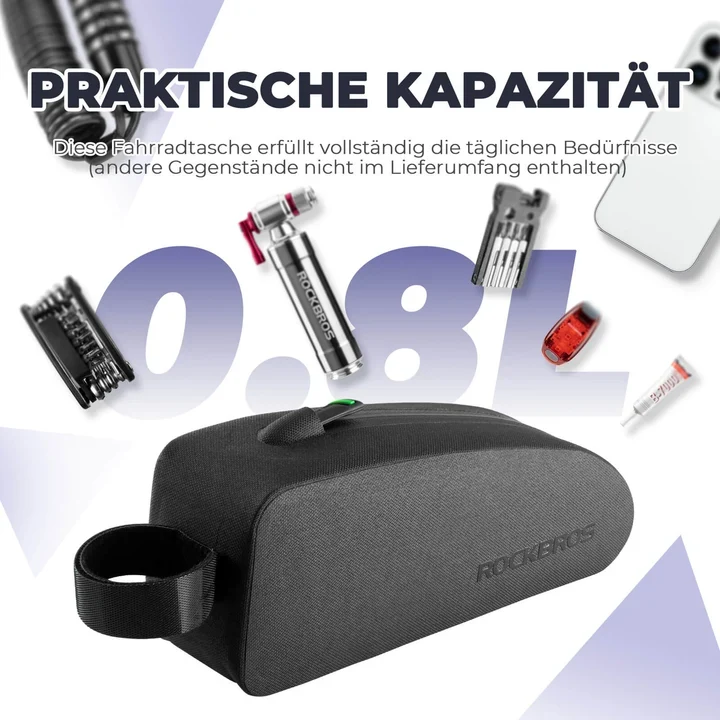 ROCKBROS Fahrradtasche Rahmentasche – Wasserdicht & Staubdicht, 1 L / 1,6 L