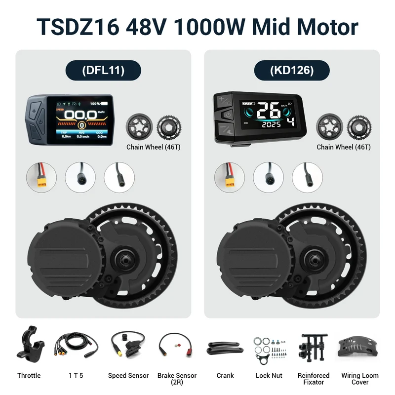 Tongsheng TSDZ2 TSDZ2B TSDZ8 TSDZ16 Mid Drive Ebike Conversion Kit With Battery