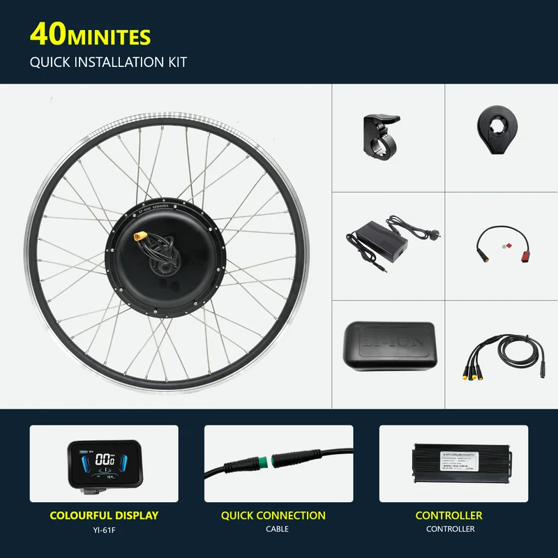 eSoulbike™ 48V 1000W Gearless Rear Hub Wheel Ebike Conversion Kit