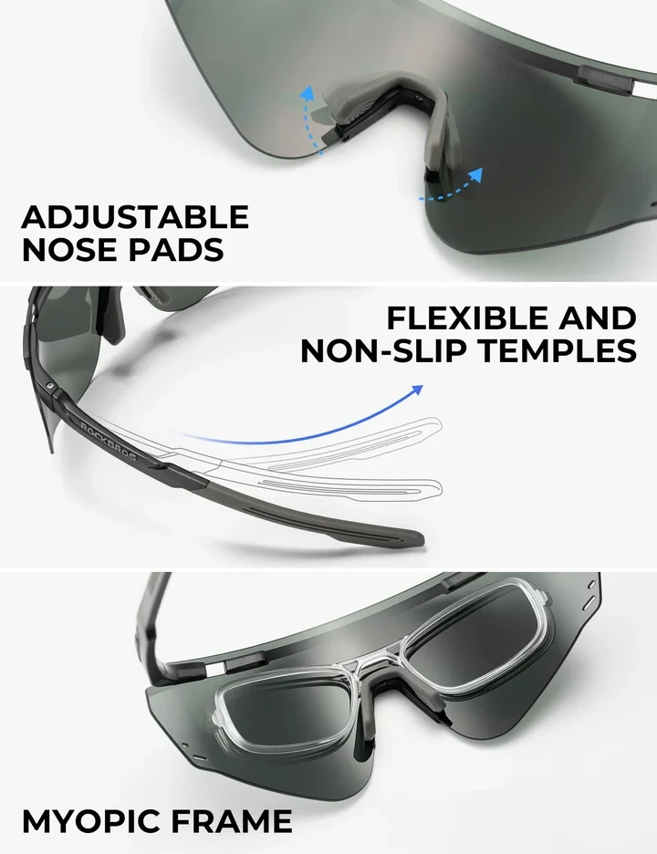 ROCKBROS Photochrome Fahrradbrille – UV400 & TR90
