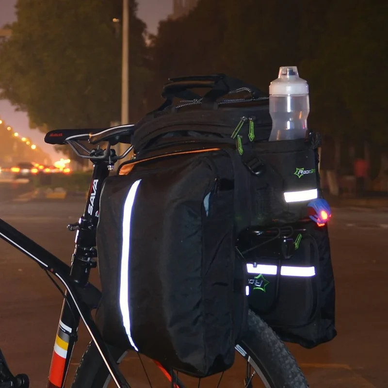 ROCKBROS Fahrrad Gepäckträgertasche 17–35 L – Wasserdicht mit Regenschutz