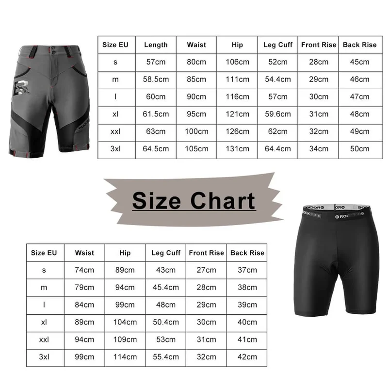 ROCKBROS Herren Fahrradhose kurz 2-in-1 mit 4D Sitzpolster – Atmungsaktiv & Elastisch