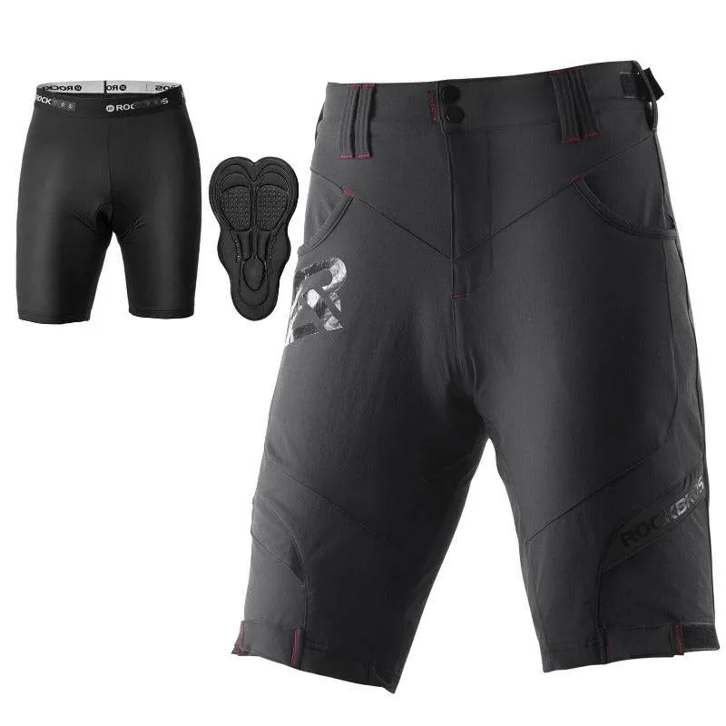ROCKBROS Herren Fahrradhose kurz 2-in-1 mit 4D Sitzpolster – Atmungsaktiv & Elastisch