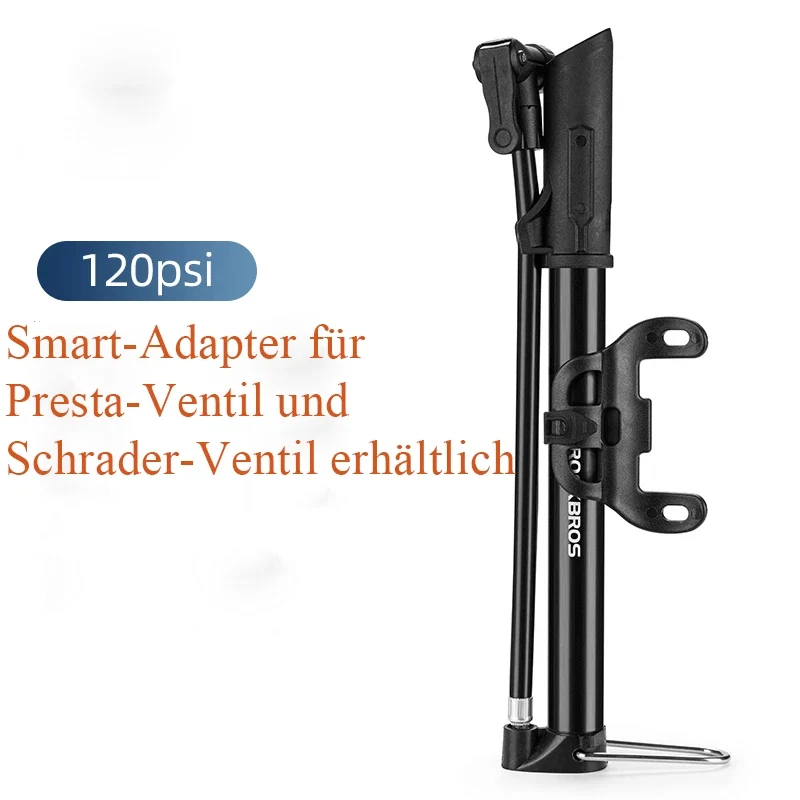 ROCKBROS E-Bike Luftpumpe Mini 120 PSI Hochdruck für Sclaverand- & Autoventil