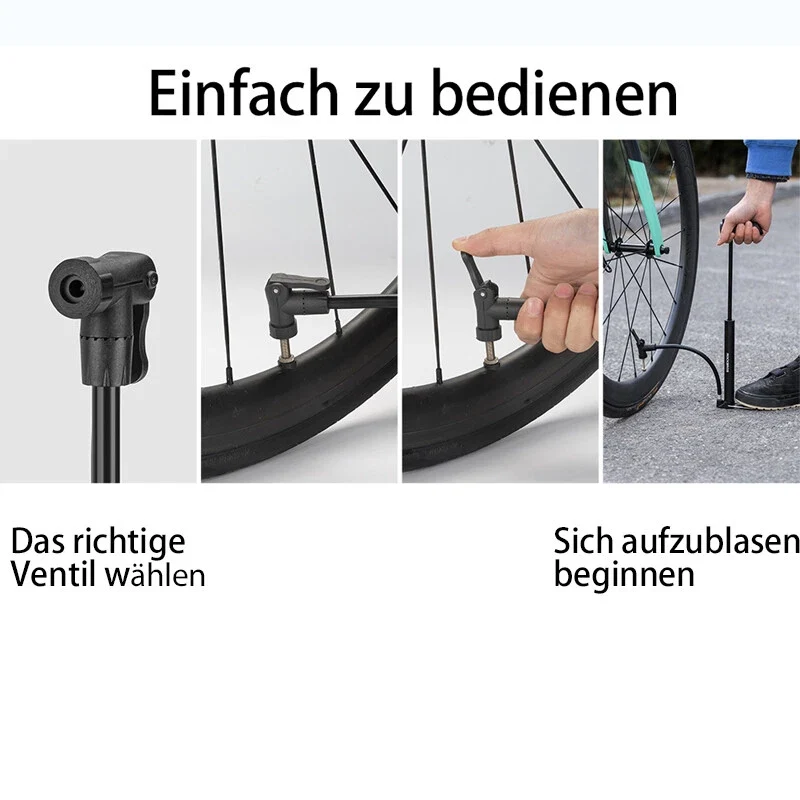 ROCKBROS E-Bike Luftpumpe Mini 120 PSI Hochdruck für Sclaverand- & Autoventil