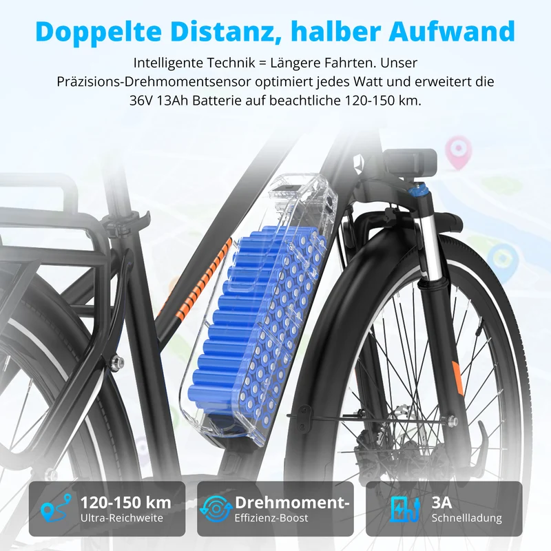 BK-U1 Mittelmotor-Elektrofahrrad bis zu 180km
