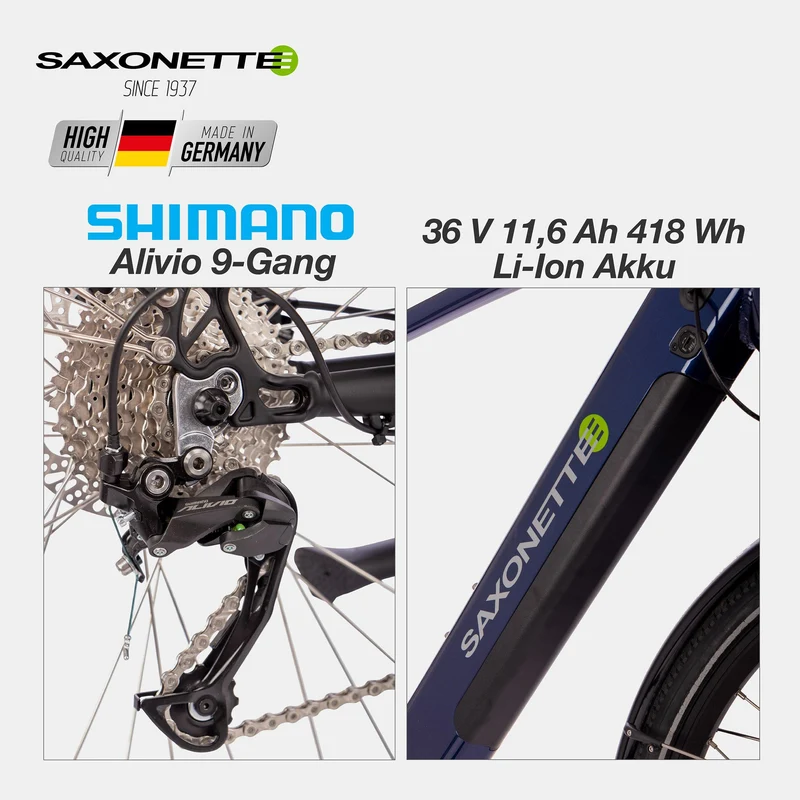 SAXONETTE E-Bike Deluxe Sport Trapez (Gebraucht)