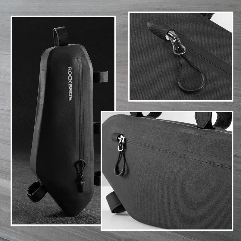 ROCKBROS 4L Wasserabweisend Rahmentasche Dreiecktasche Schwarz