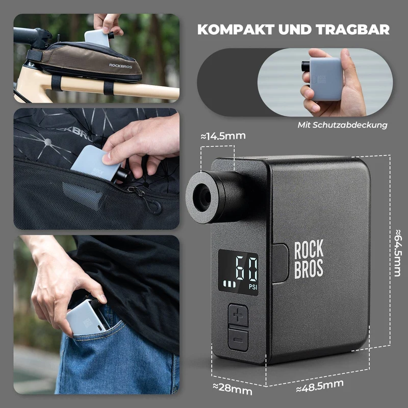 ROCKBROS MINI Elektrische Fahrradpumpe AS1 Pro