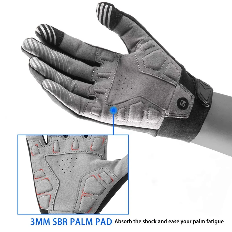 ROCKBROS Vollfinger Handschuhe Fahrradhandschuhe mit Touchscreenfunktion