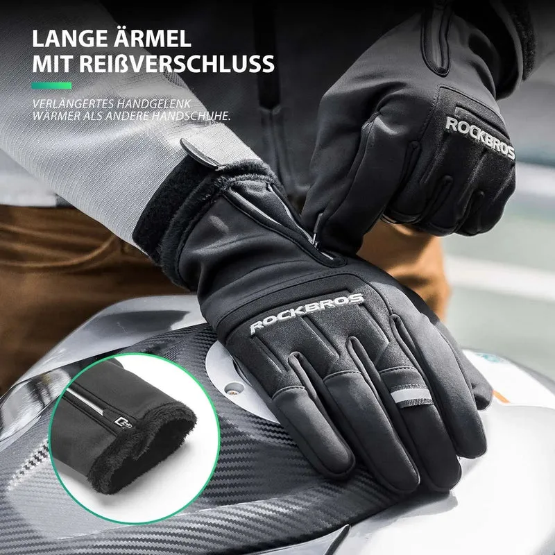 ROCKBROS Fahrradhandschuhe Touchscreen Warme Winterhandschuhe S-XL