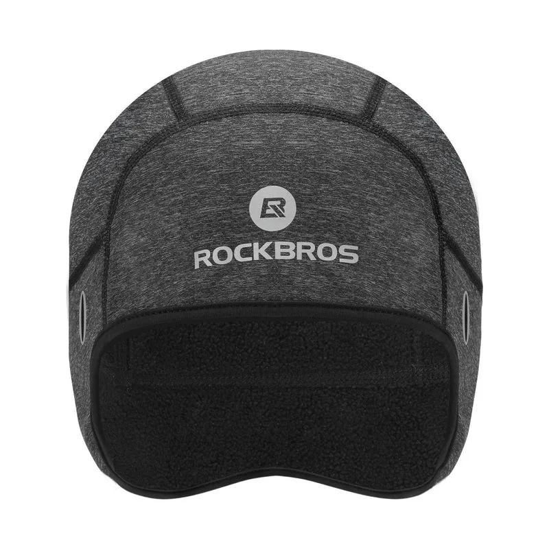 ROCKBROS Winter Fahrrad Mütze Winddicht Helmmütze mit Brillenlöcher