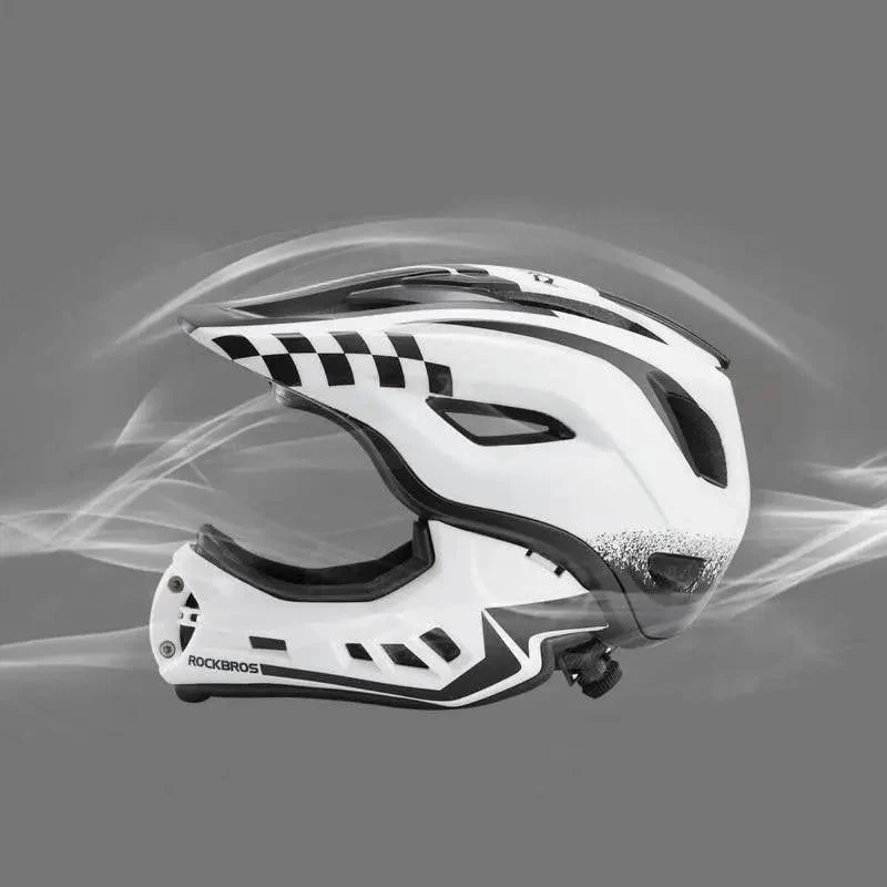 ROCKBROS Kinderhelm Integralhelm mit Abnehmbare Kinnschutz für Jungen/Mädchen