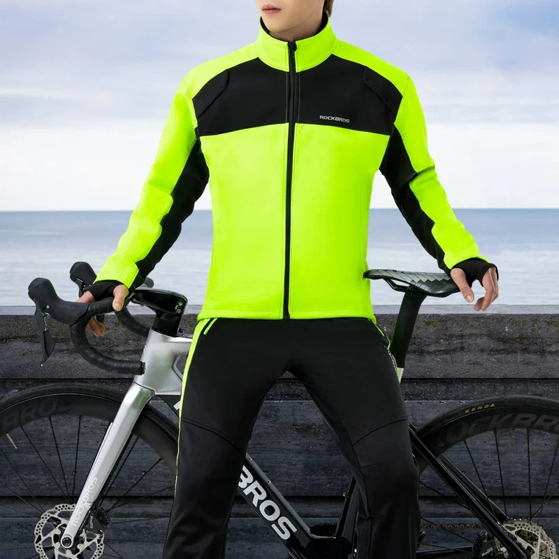 ROCKBROS Fahrrad Hose Wasserdichte Radlerhose Leuchtendes Grün