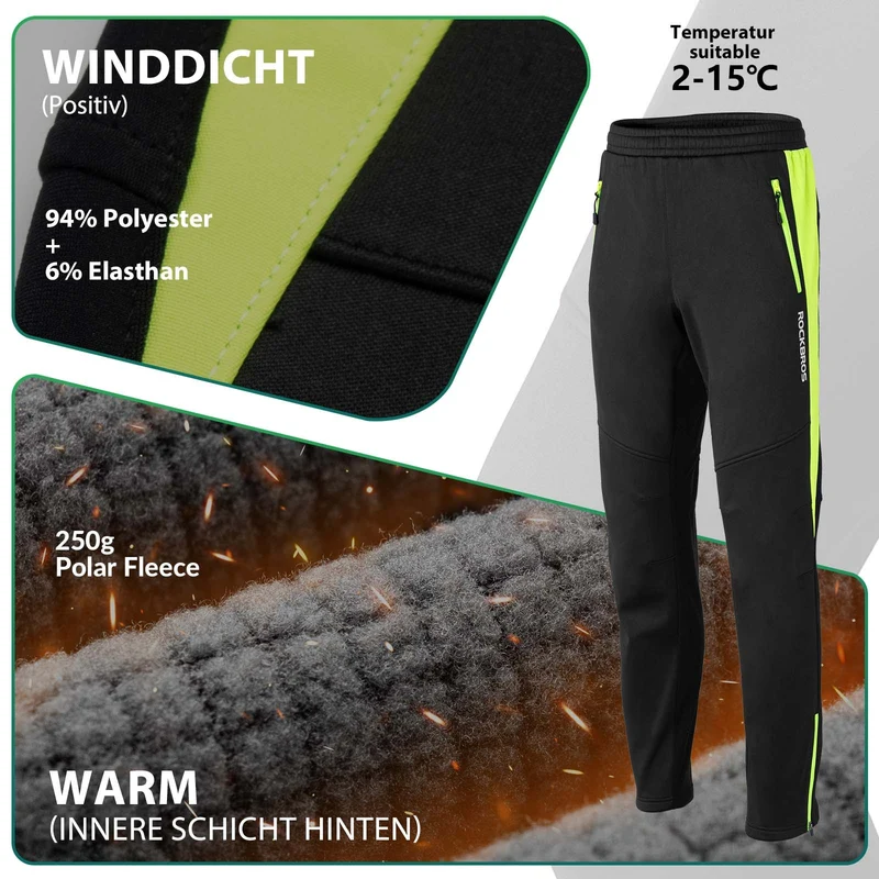 ROCKBROS Fahrrad Hose Wasserdichte Radlerhose Leuchtendes Grün