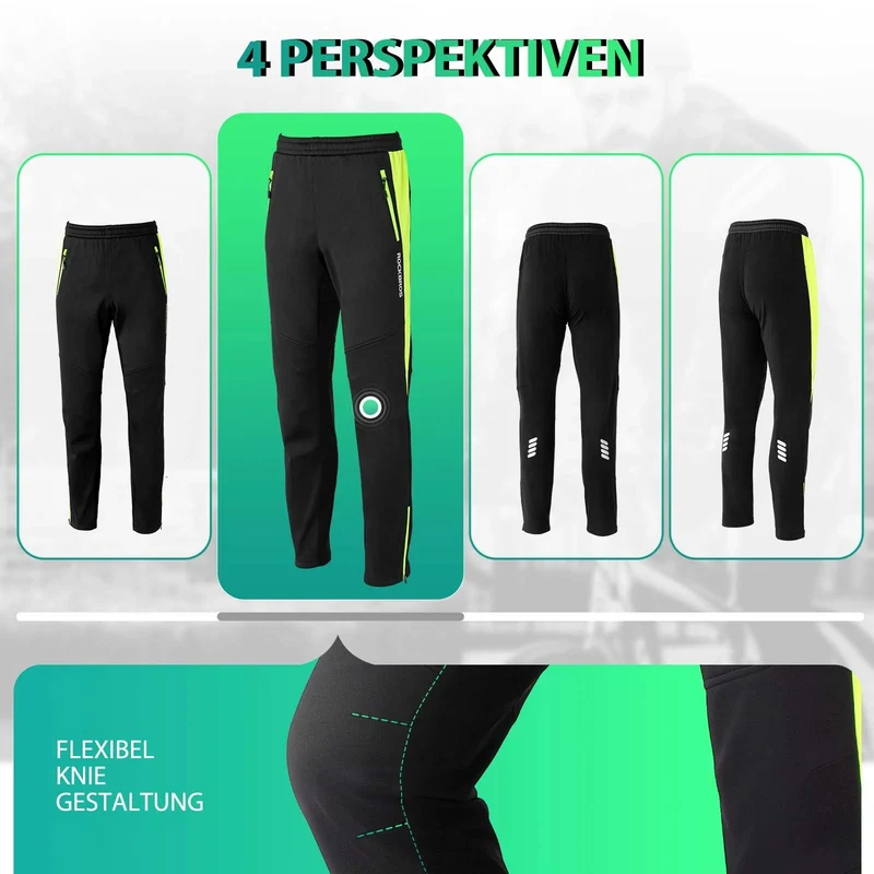 ROCKBROS Fahrrad Hose Wasserdichte Radlerhose Leuchtendes Grün