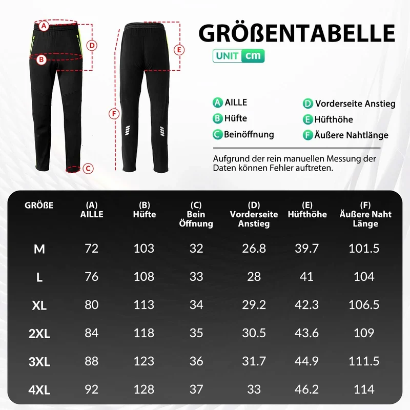 ROCKBROS Fahrrad Hose Wasserdichte Radlerhose Leuchtendes Grün