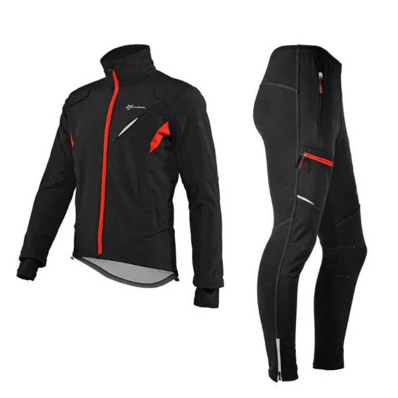 ROCKBROS Winter Jacke / Hose Herren Windschutz Radsportanzug