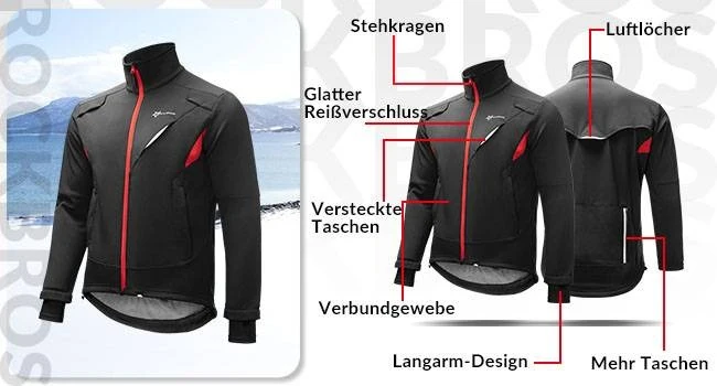 ROCKBROS Winter Jacke / Hose Herren Windschutz Radsportanzug
