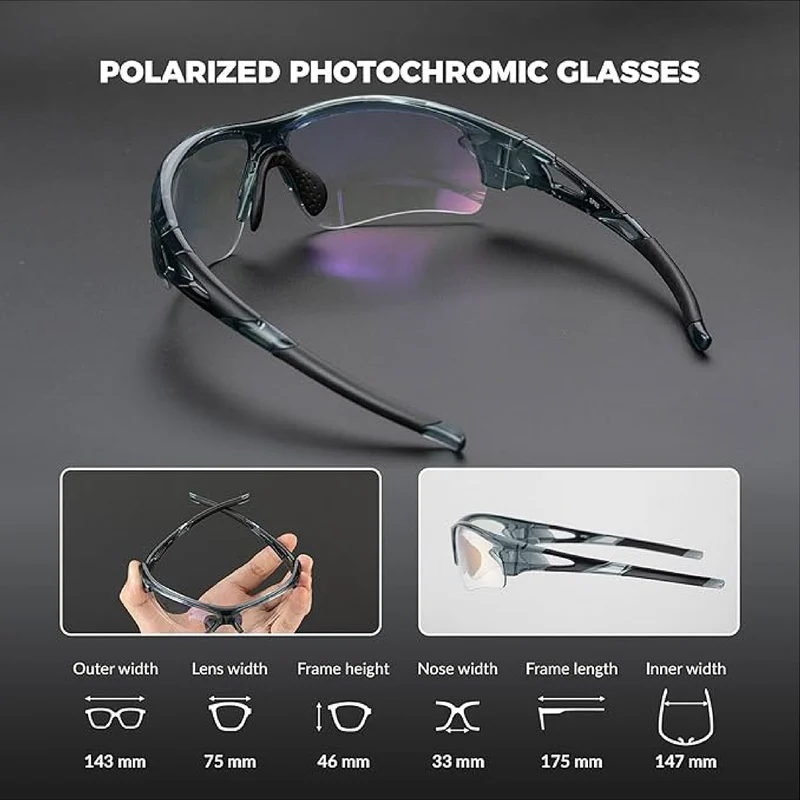 ROCKBROS Photochromatische Fahrradbrille