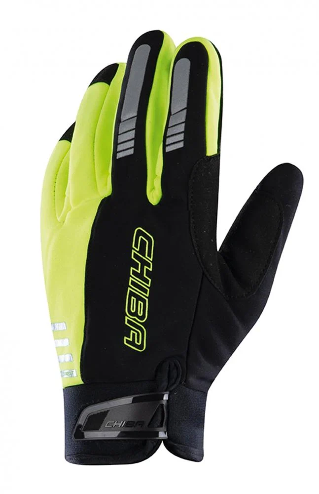CHIBA Competition Plus - Radhandschuhe neongelb, winddicht, atmungsaktiv, Größe 7,5