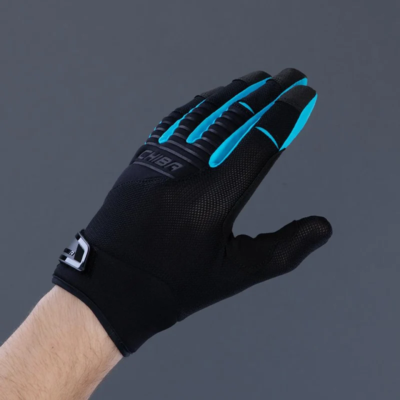 CHIBA Blade - Radhandschuhe L schwarz/türkis, atmungsaktiv, Touchfinger, Polsterung