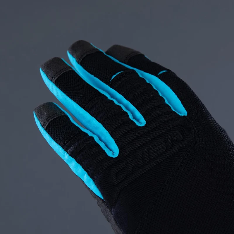 CHIBA Blade - Radhandschuhe L schwarz/türkis, atmungsaktiv, Touchfinger, Polsterung