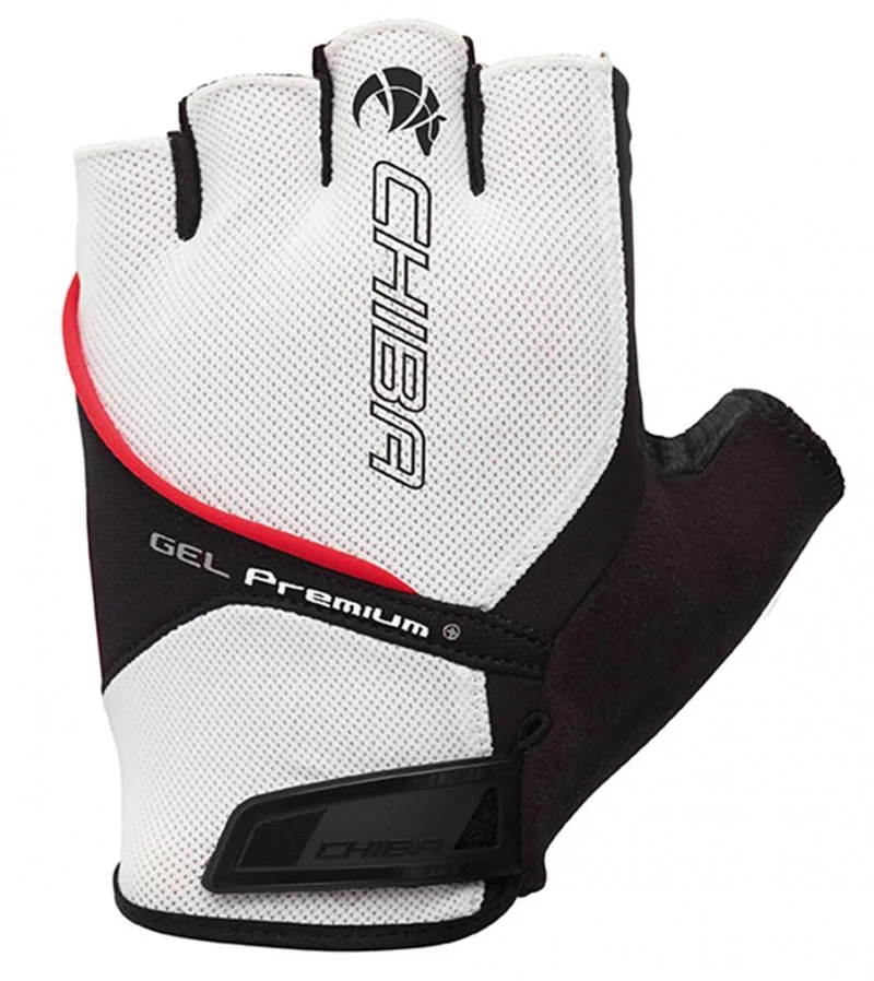 CHIBA Gel Premium - Radhandschuhe kurzfinger weiß S, Gelpolsterung, atmungsaktiv