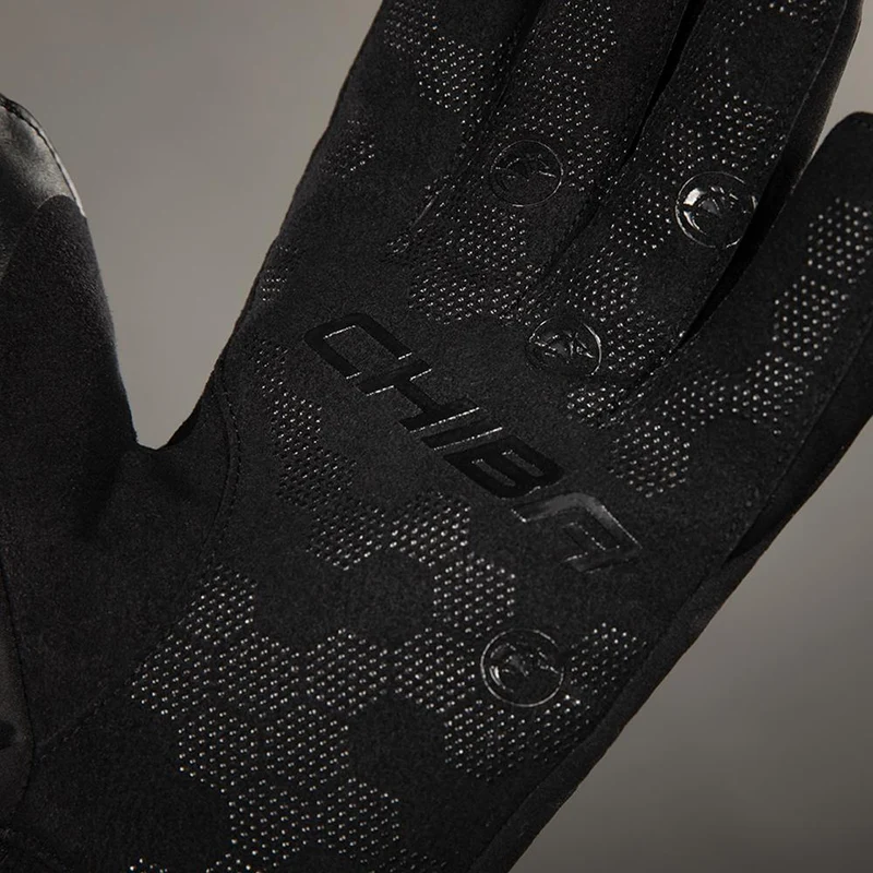 Chiba Classic Winter Fahrradhandschuh Schwarz/Gold Gr. S - winddicht, Thinsulate-gefüttert, Touch-Sensor, Softshell & Mikrofaserhandfläche
