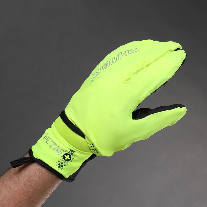 CHIBA Express+ - Radhandschuhe S neongelb, wind- & wasserdicht, Gelpolster
