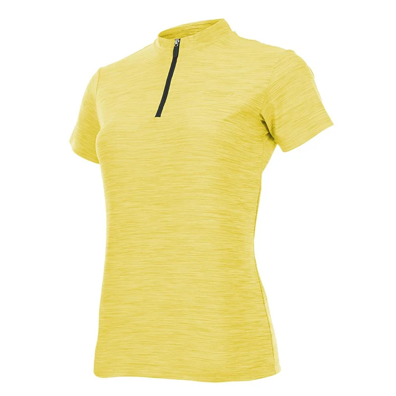 CHIBA Lady Melange Shirt - Radsport-Trikot 3XL gelb, atmungsaktiv, reflektierendes Logo