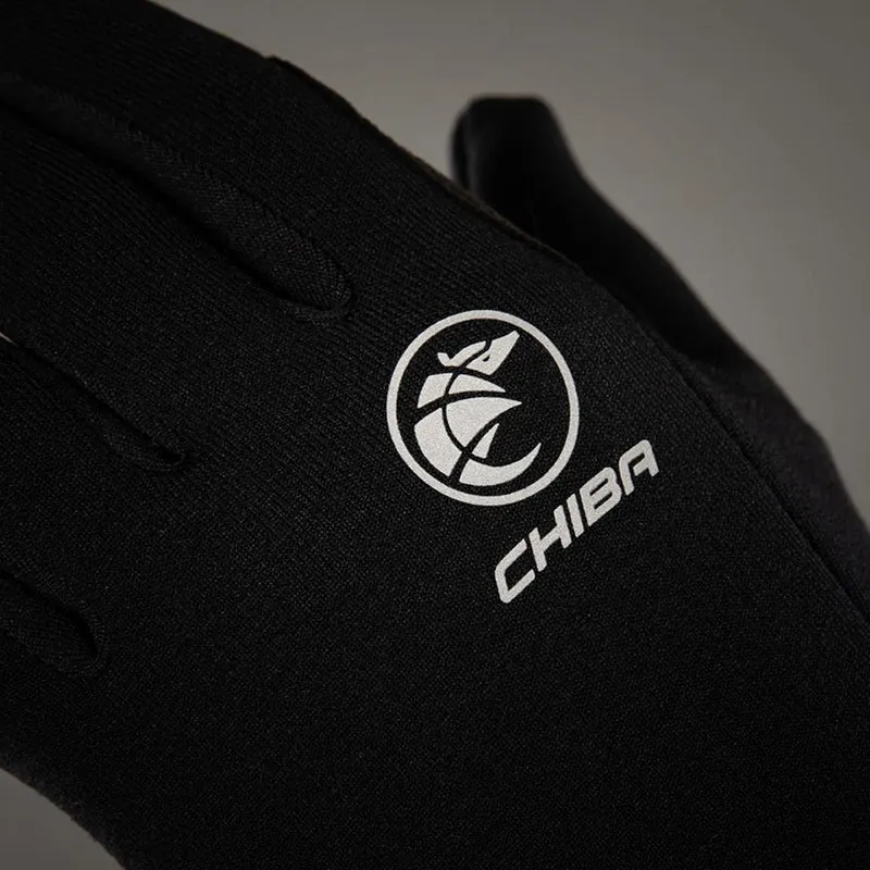 CHIBA Polarfleece - Radhandschuhe XS schwarz, Polartec-Fleece, Touchfinger, Silikondruck