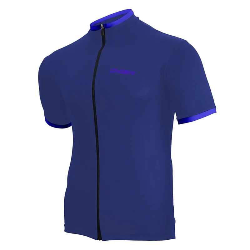 CHIBA Leisure Shirt - Radtrikot marine, S, atmungsaktiv mit RV und Rückentaschen