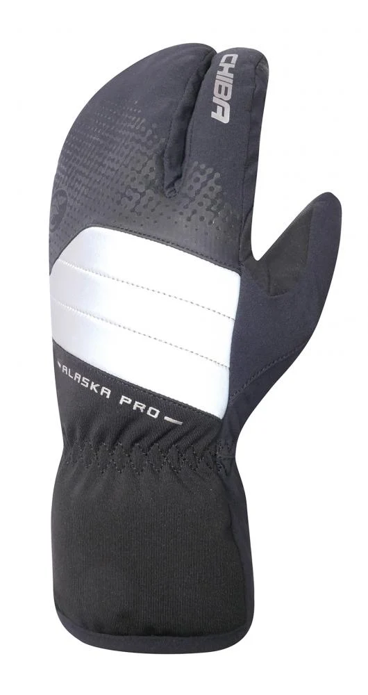 CHIBA Alaska Pro - wasserdichte Lobster Winter-Radhandschuhe, schwarz, Größe S