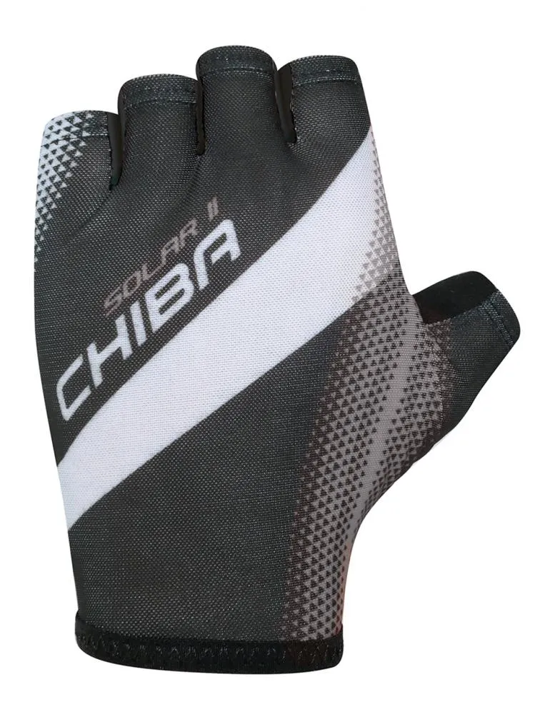 CHIBA Solar II - Fahrradhandschuhe kurz, schwarz/schwarz, XL, atmungsaktiv
