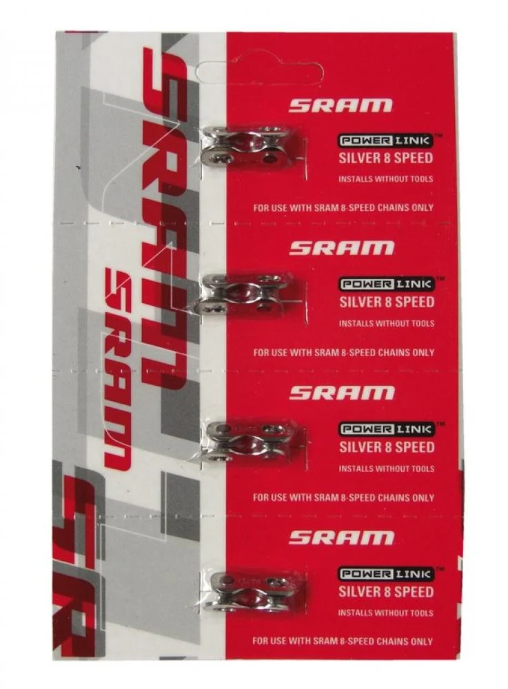 SRAM Kettenverschluss-Glied Power Link 8-fach Ketten, 4er Packung, silber