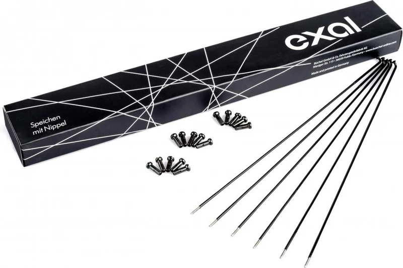 Exal SPEICHE 2MM,GLATT,SCHW,272MM,100ST 272 mm schwarz - stabile Laufrad-Speichen
