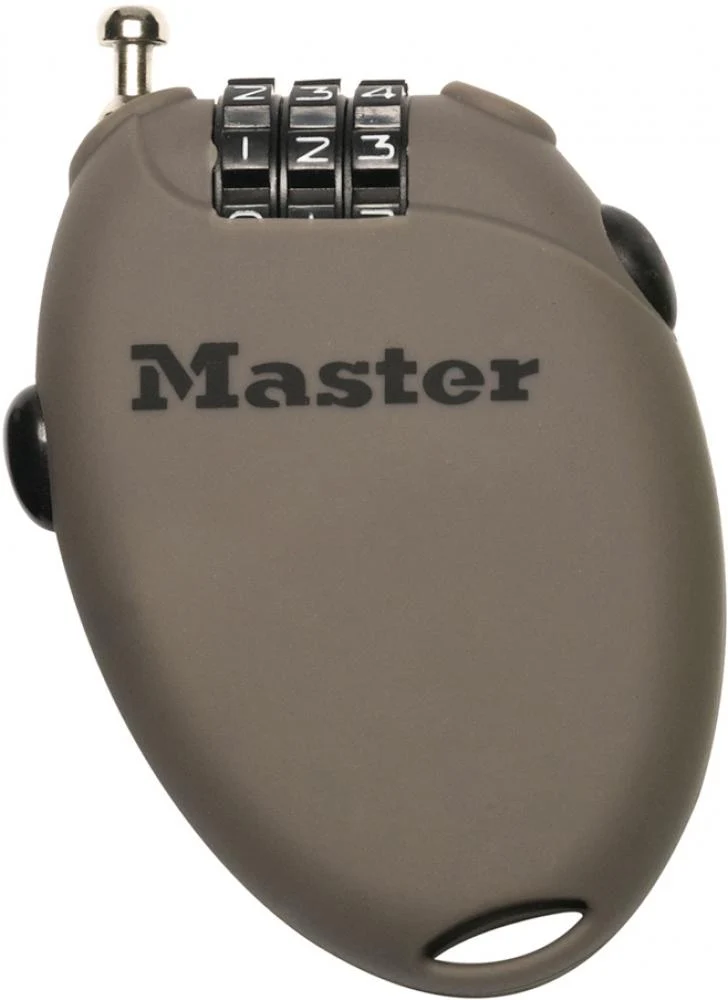 Master Lock Kabelschloss Retractor 4er Pack 2 mm x 700 mm - kompakte Diebstahlsicherung 700
