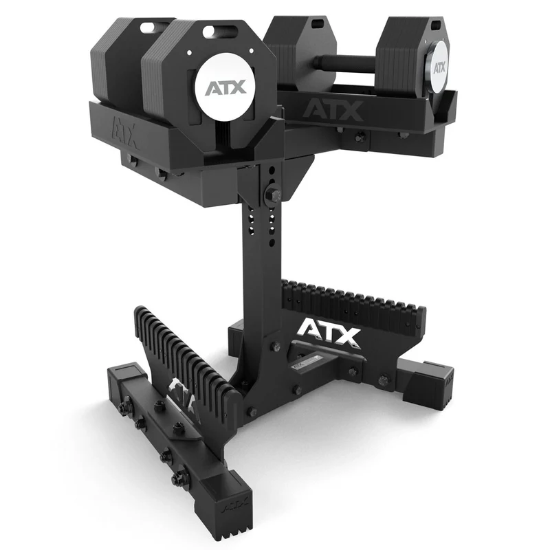 ATX® Octa Dumbbells 2 x 36 kg - Verstellbare Hanteln inkl. Ablageständer