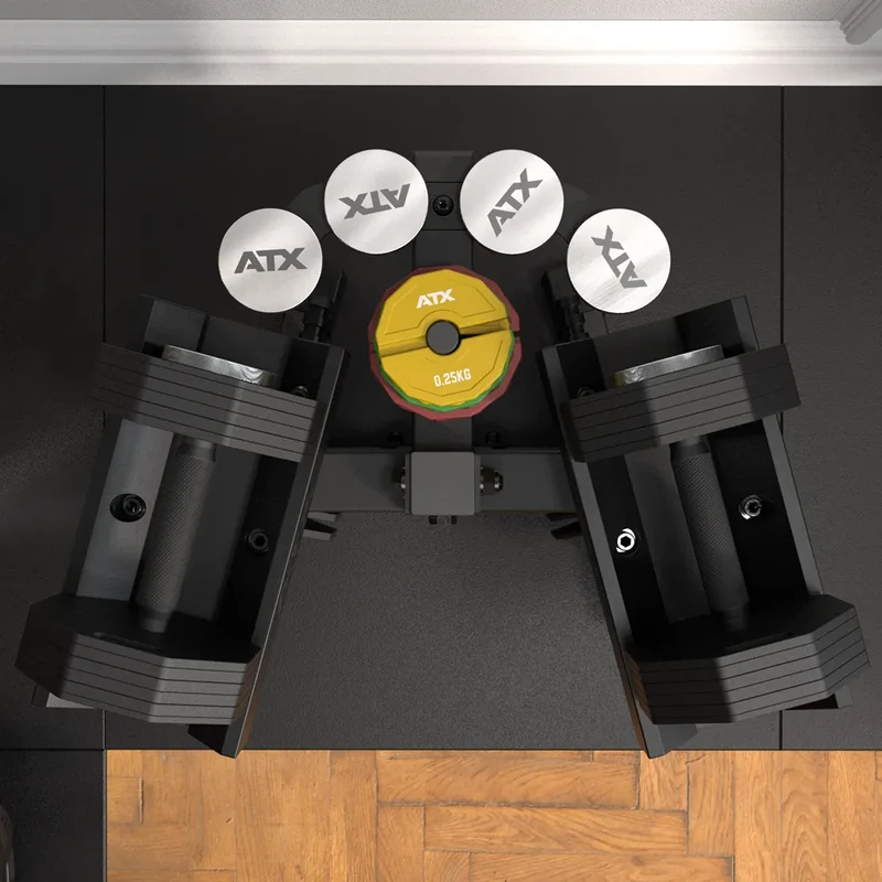 ATX® Octa Dumbbells 2 x 36 kg - Verstellbare Hanteln inkl. Ablageständer