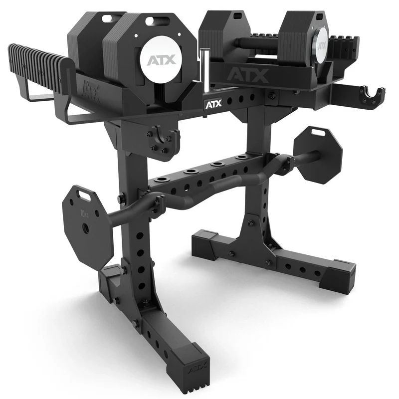 ATX® Octa-Dumbbell-Set XL 2 x 36 kg + SZ-Stange + Storage