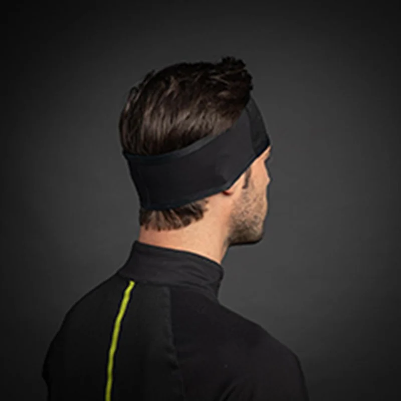 CHIBA Windstopper Stirnband - L/XL, schwarz, Thermofleece, winddicht, reflektierendes Logo