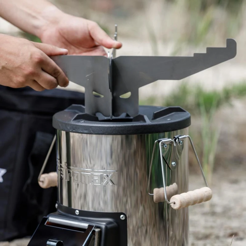 Petromax Grillplatte mit Kochkreuz für Raketenofen  Ø 27,5 cm, Stahl, optimale Wärmeverteilung, vielseitige Outdoor-Kochmöglichkeiten