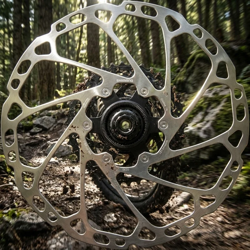 SHIMANO Bremsscheibe SM-RT64 203 mm Center Lock mit Verschlussring und Außenverzahnung