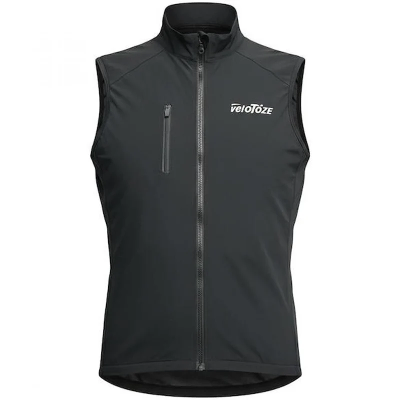VeloToze Weste Core Shield L Schwarz - winddichter Kälteschutz für Ganzjahresfahrer