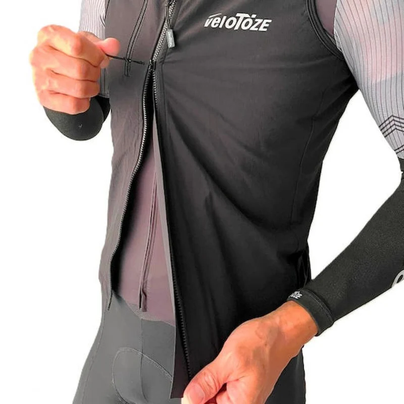 VeloToze Weste Core Shield L Schwarz - winddichter Kälteschutz für Ganzjahresfahrer