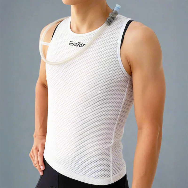 VeloToze Funktionsweste Hydro Vest L Weiß - aerodynamische Trinkweste mit Kühlfunktion