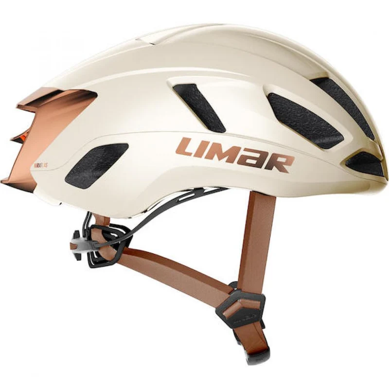 Limar Air Atlas W&B Amber White Bronze S Weiß/Bronze - aerodynamischer High-Performance-Rennradhelm