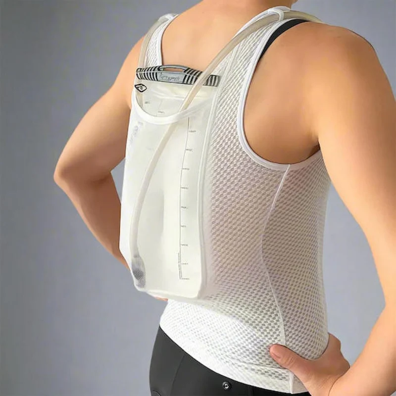 VeloToze Funktionsweste Hydro Vest mit Trinkblase S Weiß - aerodynamische Trinklösung
